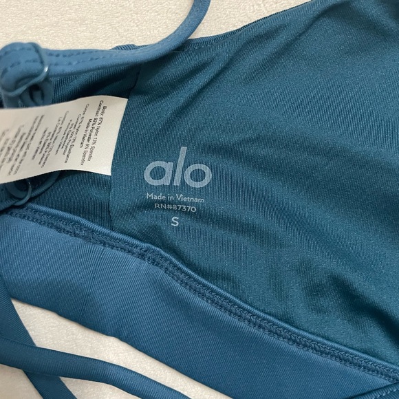 NWOT Alo Yoga Interlace Sports Bra Legion Blue Size S - Picture 5 of 6